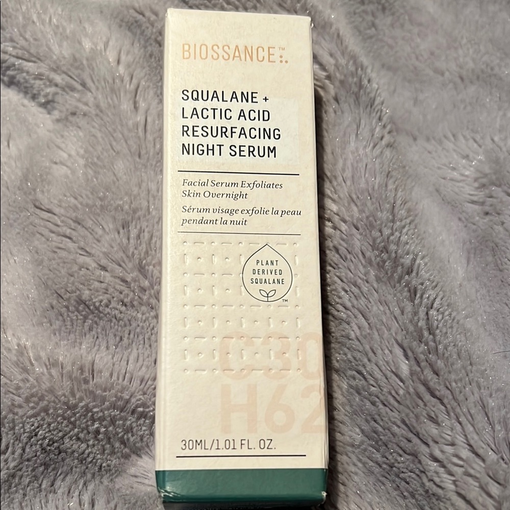 Biossance Squalane + Lactic Acid Resurfacing Night Serum - Cream